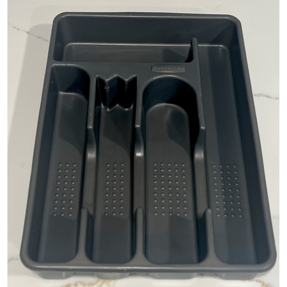 Vintage Rubbermaid Silverware Flatware Utensil Holder Tray Gray Model #2919 EUC
